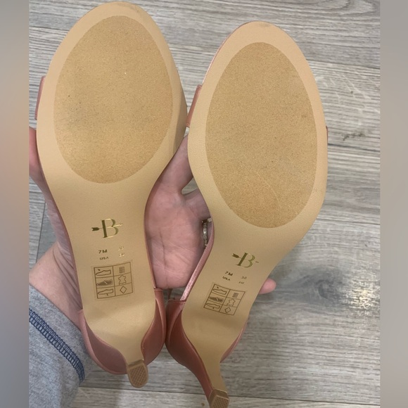 BHLDN Egret Heels In Pink Blush Size 7 NEW never worn - Picture 4 of 7